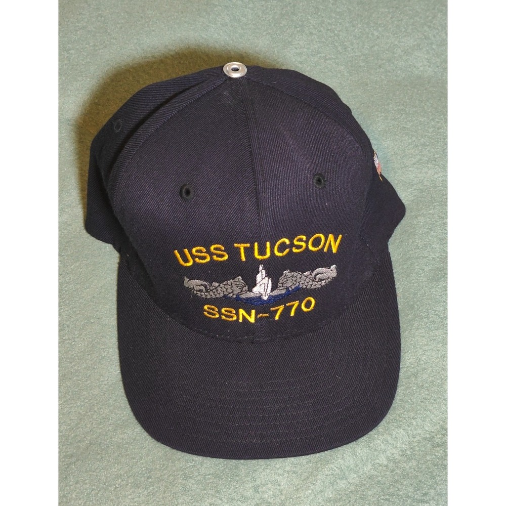 USS Tucson SSN-770 Navy Submarine Hat EMCS SS RET Embroidered Cap USA Flag